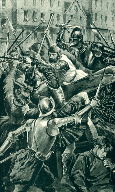 Der Earl von Angus und seine Speerträger wurden von Sir Patrick Hamilton angegriffen von Alfred Pearse