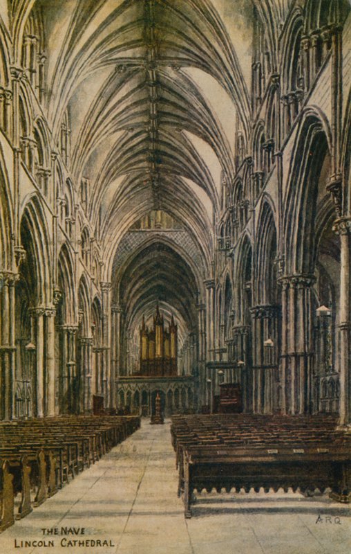 Das Kirchenschiff, Lincoln Cathedral von Alfred Robert Quinton