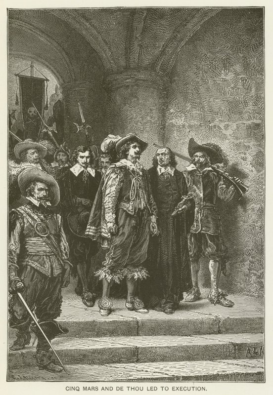Cinq Mars und De Thou zur Hinrichtung geführt von Alfred de Vigny