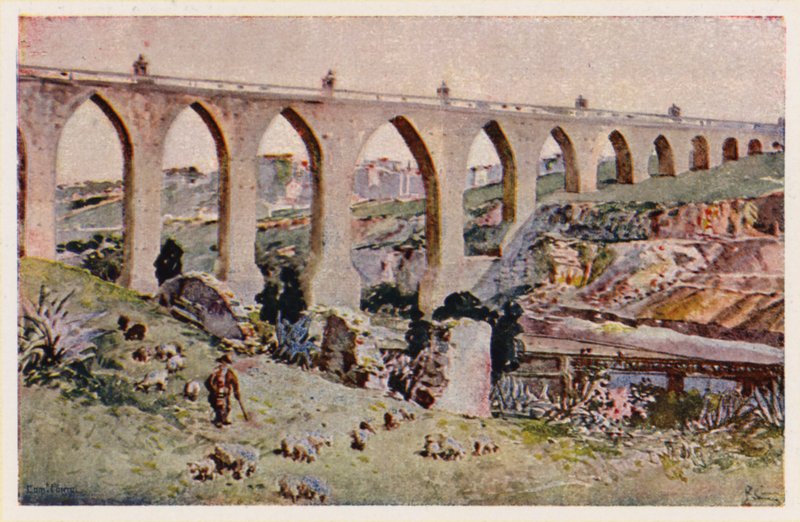 Aques Livres Aquädukt, Lissabon von Alfredo Roque Gameiro