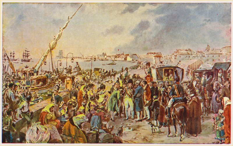 Johann von Braganza, Prinzregent von Portugal, auf dem Weg nach Brasilien von Alfredo Roque Gameiro