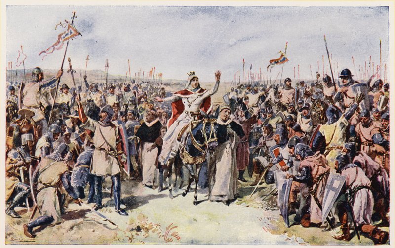 Heilige Königin Isabel von Portugal in der Schlacht von Alvalade von Alfredo Roque Gameiro