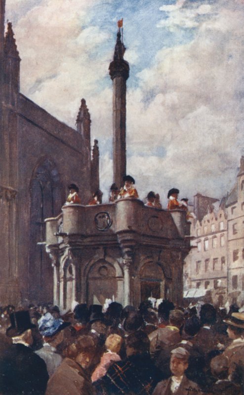 Eine königliche Proklamation vom Mercat Cross von Allan Stewart