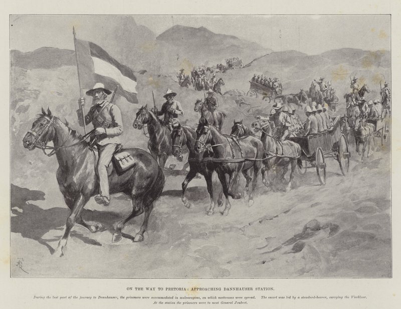 Auf dem Weg nach Pretoria, Annäherung an den Bahnhof Dannhauser von Amedee Forestier
