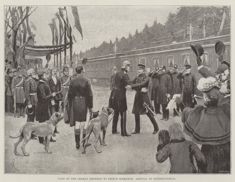 Besuch des deutschen Kaisers bei Fürst Bismarck, Ankunft in Friedrichsruh von Amedee Forestier