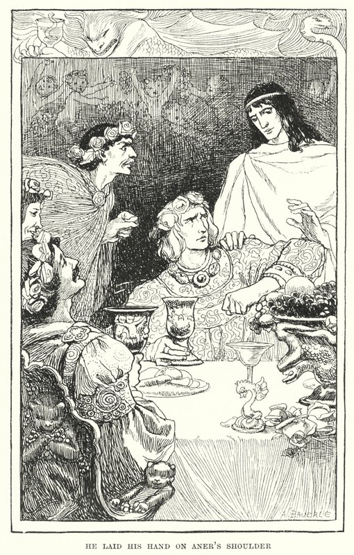 Er legte seine Hand auf Aners Schulter (Gravur) von Amelia M. (attr.to) Bowerley or Bauerle