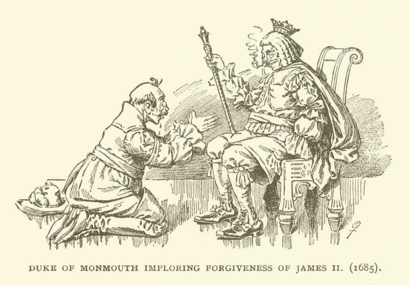 Herzog von Monmouth bittet um Vergebung bei James II (1685) von American School