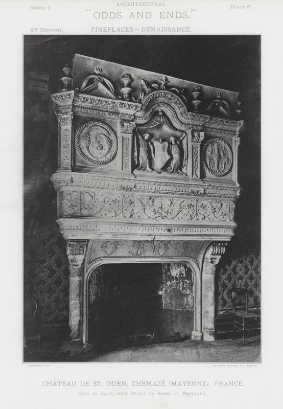 Kamin: Chateau De St Ouen, Chemaze, Mayenne, Frankreich von American Photographer (after)