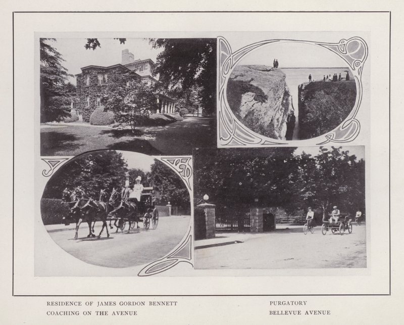 Newport, Rhode Island: Residenz von James Gordon Bennett; Purgatory; Kutschfahrt auf der Avenue; Bellevue Avenue (s/w Foto) von American Photographer (after)