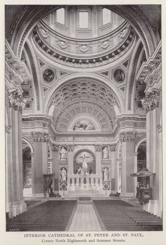 Philadelphia: Innenraum der Kathedrale von St. Peter und St. Paul, Ecke North Eighteenth und Summer Streets von American Photographer (after)