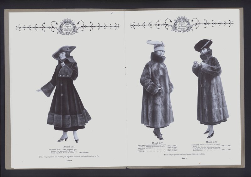 Doppelseite aus Das Theater der Pelzmode von American Photographer (after)
