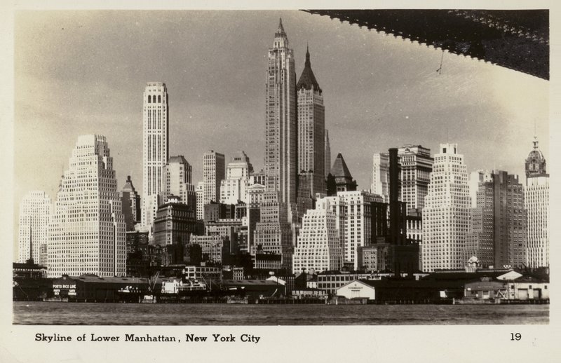 Skyline von Lower Manhattan, New York City, USA von American Photographer