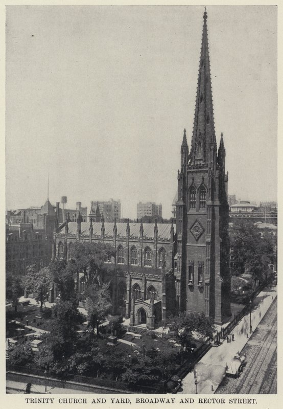 Trinity Church und Yard, Broadway und Rector Street von American Photographer