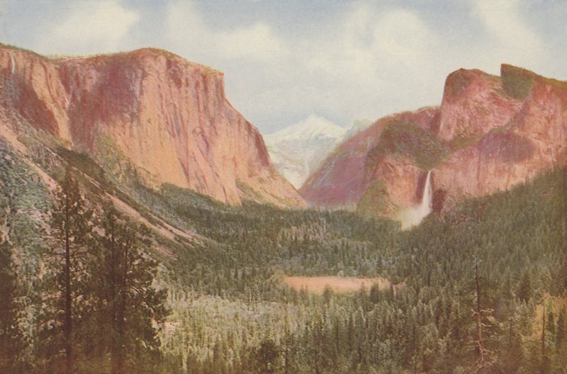 Yosemite-Tal, Kalifornien, Gesamtansicht vom Künstlerpunkt (Farbfoto) von American Photographer
