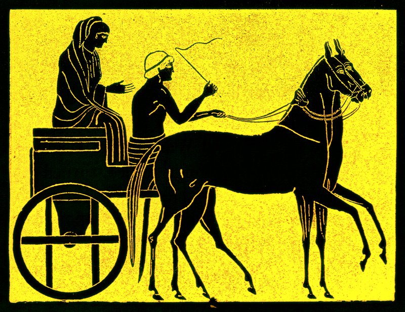 Ein griechischer Wagen, Illustration aus Geschichte Griechenlands von Victor Duruy, veröffentlicht 1890 von American School