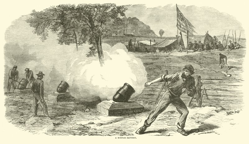 Eine Mörserbatterie, Juni 1864 von American School
