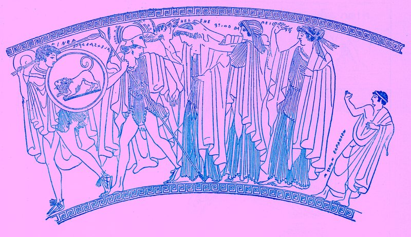 Entführung der Helena, Illustration aus Geschichte Griechenlands von Victor Duruy, veröffentlicht 1890 (digital verbessert) von American School