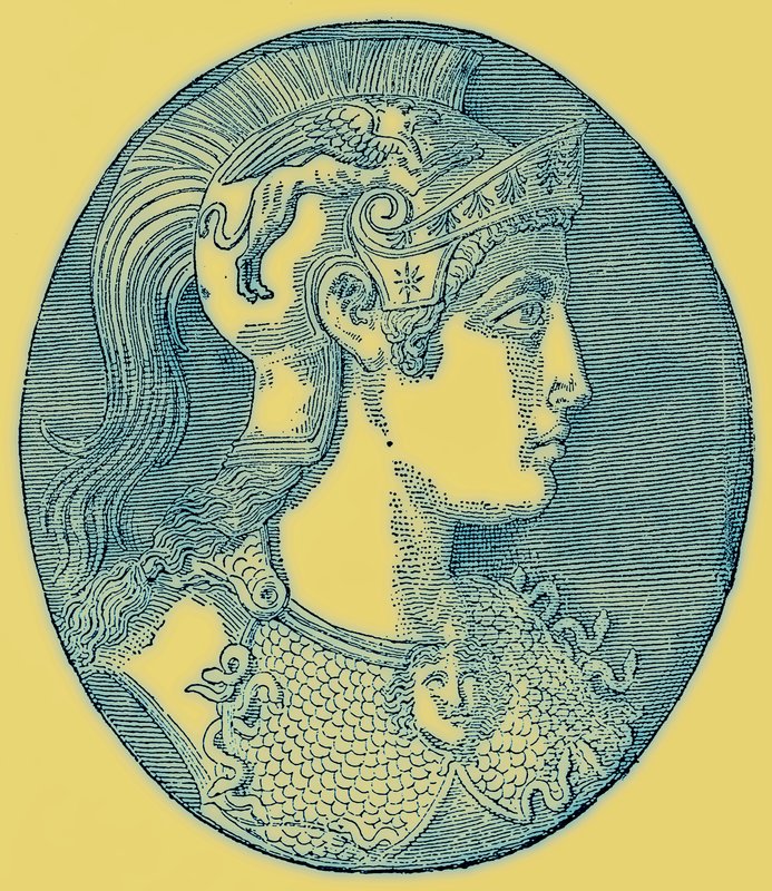 Athene, Illustration aus Geschichte Griechenlands von Victor Duruy, veröffentlicht 1890 von American School