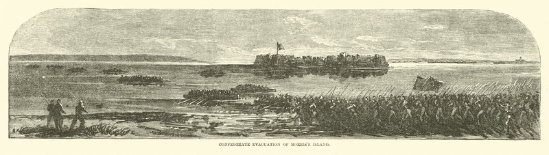 Konföderierte Evakuierung von Morriss Island, September 1863 von American School