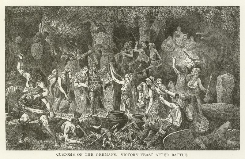 Bräuche der Germanen, Siegesfest nach der Schlacht von American School