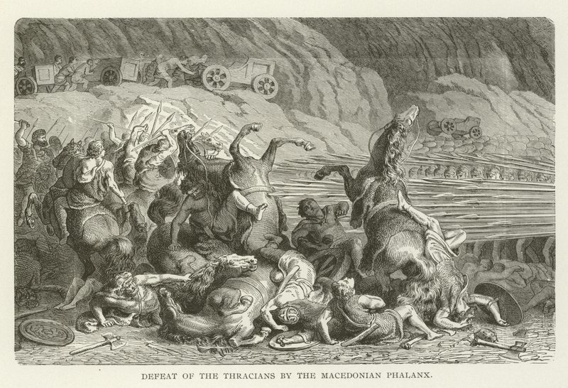 Niederlage der Thraker durch die makedonische Phalanx von American School