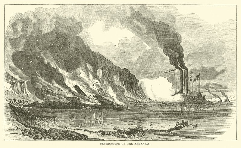 Zerstörung der Arkansas, Juli 1862 von American School