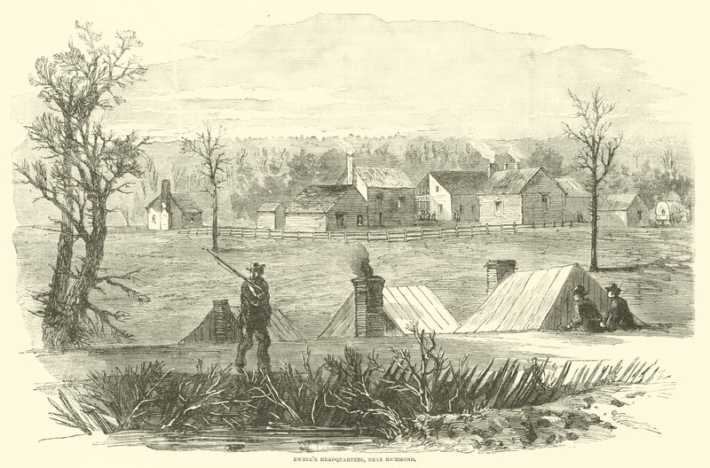 Ewells Hauptquartier, in der Nähe von Richmond, März 1865 von American School