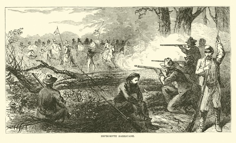 Improvisierte Barrikade, Juli 1863 von American School