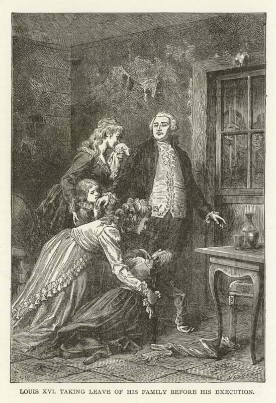 Ludwig XVI. verabschiedet sich von seiner Familie vor seiner Hinrichtung von American School