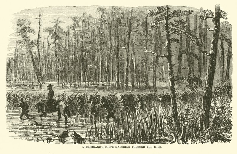 McClernands Korps marschiert durch die Sümpfe, März 1863 von American School