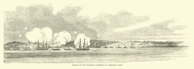 Durchfahrt der Vicksburg-Batterien durch Farraguts Flotte, Juni 1862 von American School