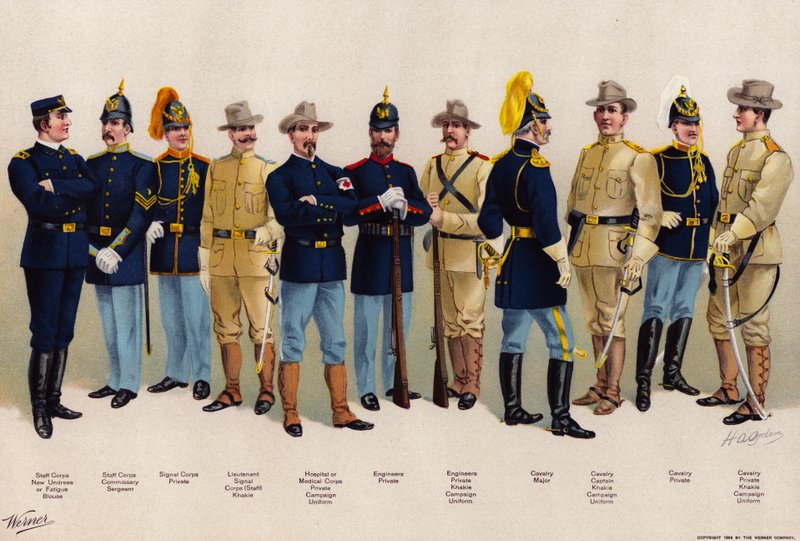 US Army, Uniformen, 4 Kavallerie, 2 Ingenieure von American School