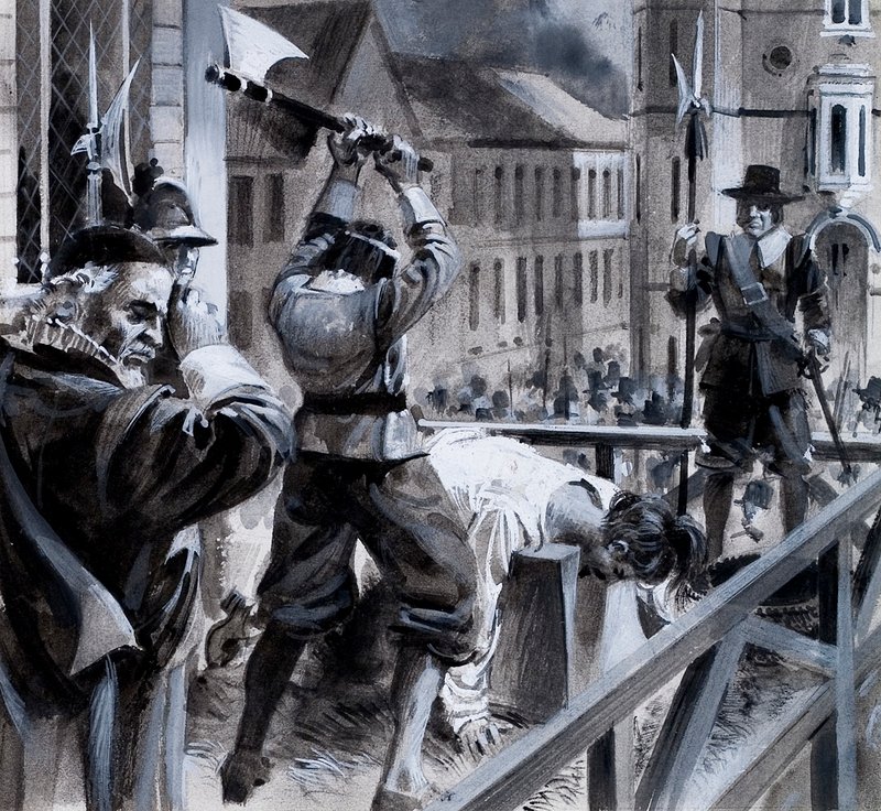 Die Hinrichtung von König Karl I. in Whitehall, 30. Januar 1649 von Andrew Howat