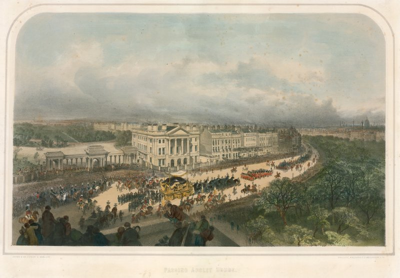 Parade vor dem Apsley House, Hyde Park Corner, Piccadilly, London von Andrew Maclure