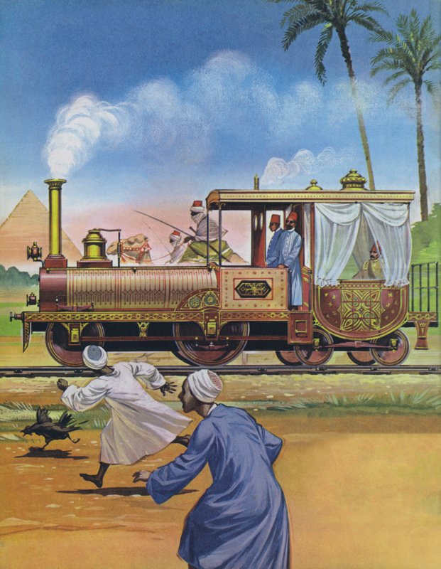 Der Khedive von Ägypten ließ 1862 eine Lokomotive und einen Wagen in England bauen von Angus McBride