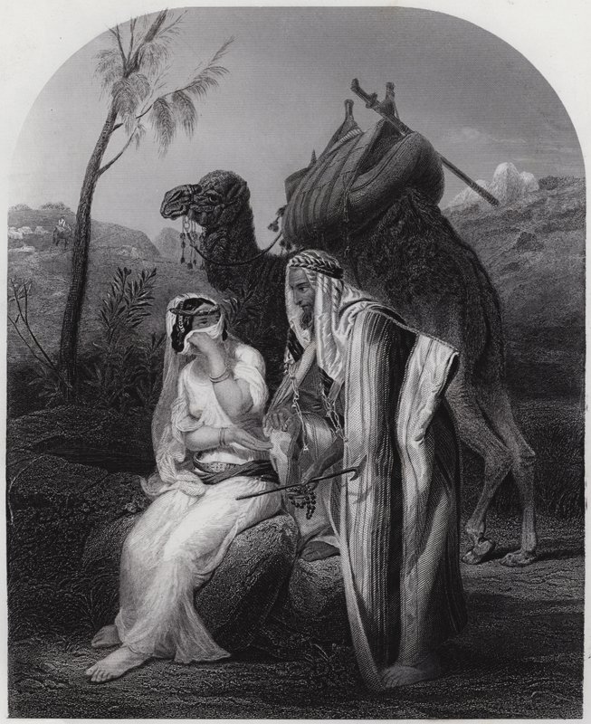 Rebekka empfängt Isaaks Geschenke von Antoine Charles Horace Vernet