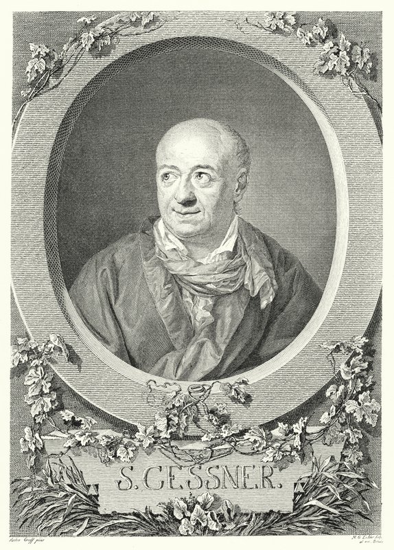 Salomon Gessner, Schweizer Maler und Dichter (Stich) von Anton (after) Graff