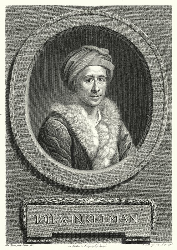 Johann Joachim Winckelmann, deutscher Kunsthistoriker und Archäologe (Stich) von Anton von (after) Maron