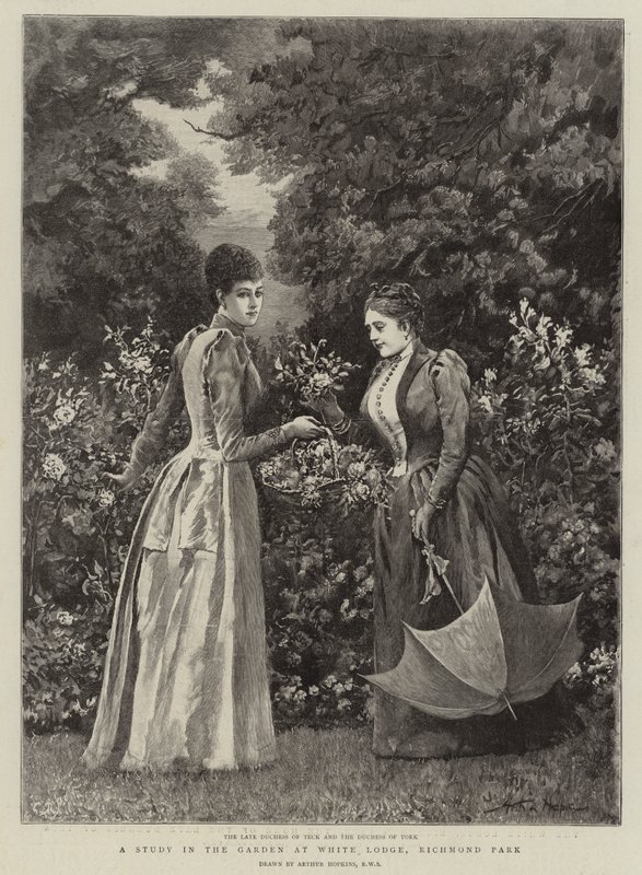 Eine Studie im Garten der White Lodge, Richmond Park (Stich) von Arthur (after) Hopkins