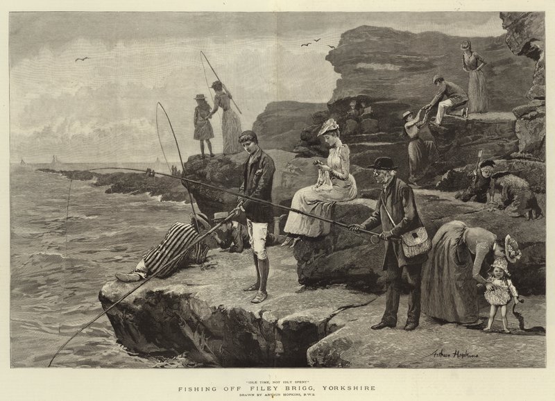 Fischen vor Filey Brigg, Yorkshire von Arthur (after) Hopkins