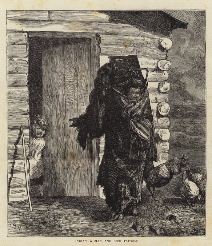 Indische Frau und kranker Papoose von Arthur Boyd Houghton