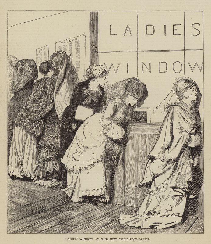 Damenfenster im New Yorker Postamt von Arthur Boyd Houghton