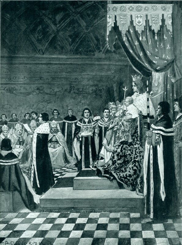 Heinrich VI. eröffnet das Parlament mit seiner Mutter von Arthur David McCormick