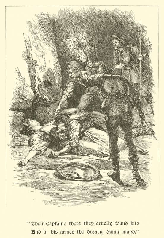 Sir Calidore, Ritter der Höflichkeit, In der Räuberhöhle (Gravur) von Arthur George Walker