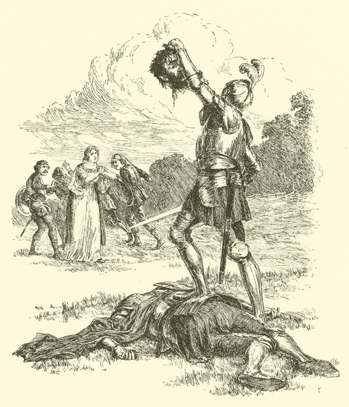 Die Abenteuer von Sir Artegall, Der Tyrann Grantorto (Gravur) von Arthur George Walker