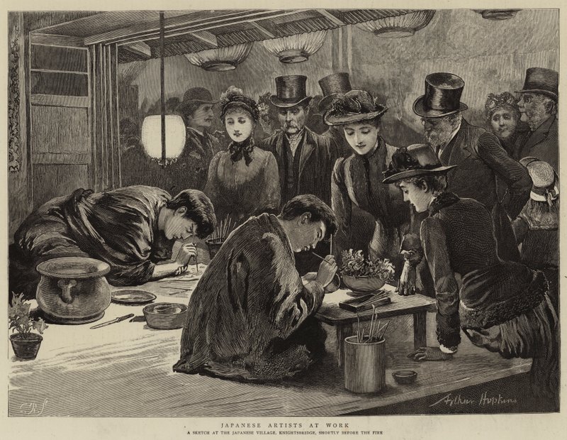 Japanische Künstler bei der Arbeit von Arthur Hopkins