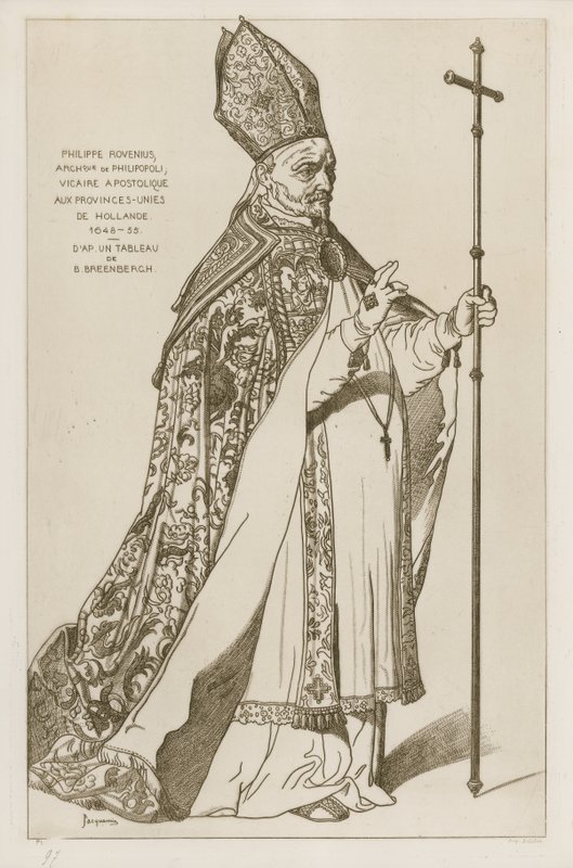 Philippe Rovenius, Erzbischof von Philipopoli, apostolischer Vikar, in den Vereinigten Provinzen der Niederlande, 1648-55. Nach einem Gemälde von B. Breenbergh von Bartholomeus Breenbergh