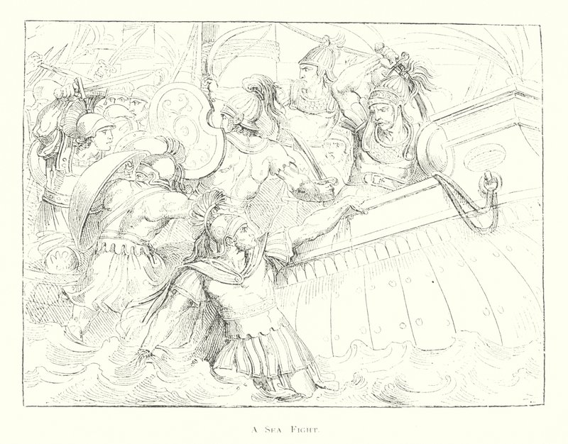 Eine Seeschlacht von Bartolomeo Pinelli