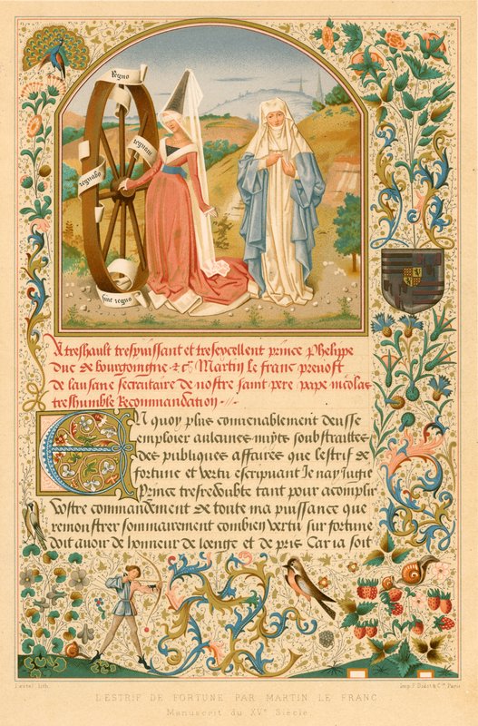 LEstrif de Fortune von Martin le Franc. Manuskript des 15. Jahrhunderts von Belgian School