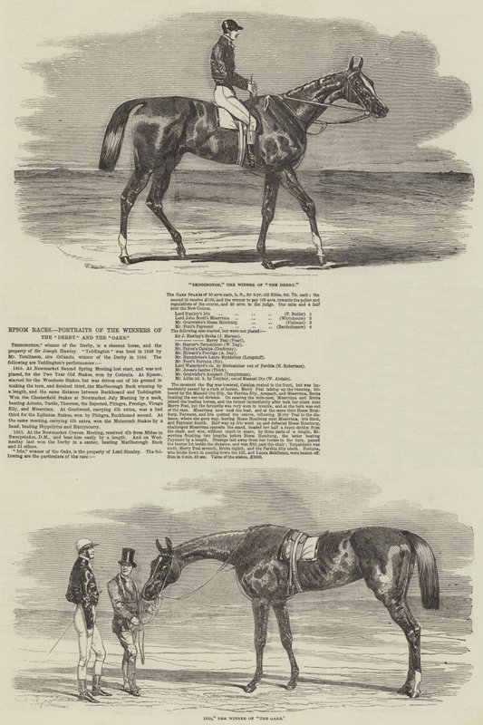 Epsom-Rennen, Porträts der Gewinner des Derby und der Oaks von Benjamin Herring